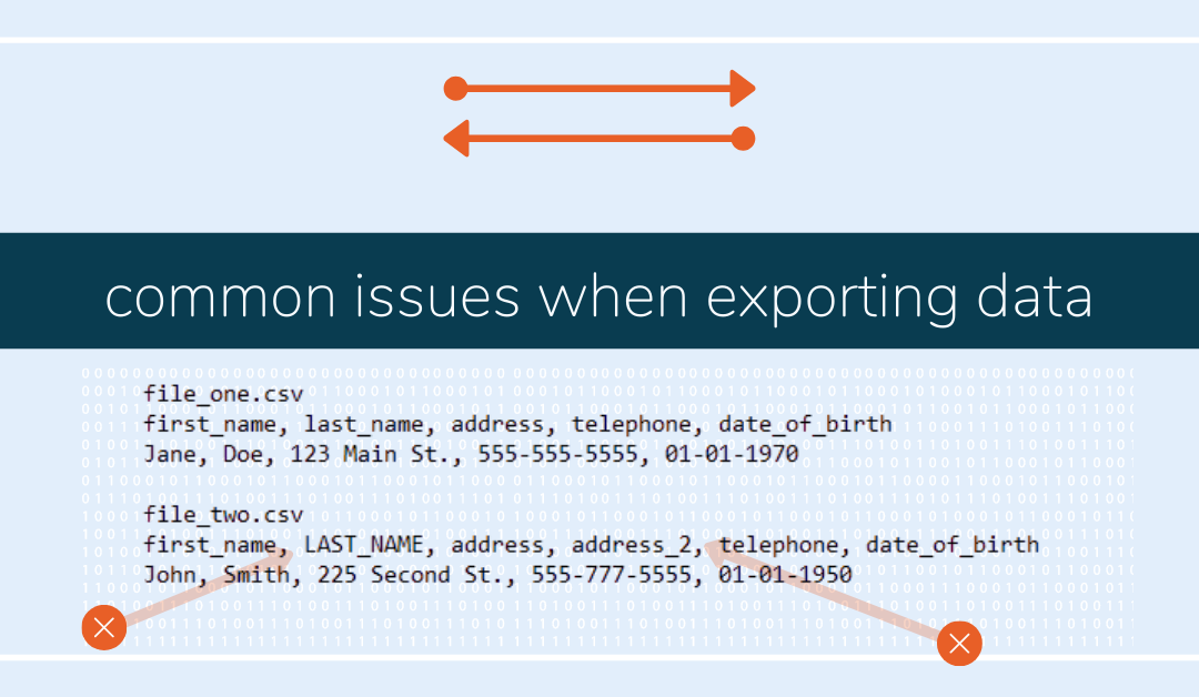 common issues when exporting data